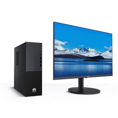 华为/HUAWEI 台式计算机 W585X 信创国产化擎云 麒麟9000c/8G/256G/无光驱/黑+23.8